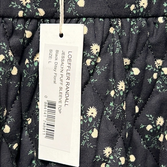 Loeffler Randall Jessalyn Black Floral Quilted Top NWT size L - Picture 6 of 10